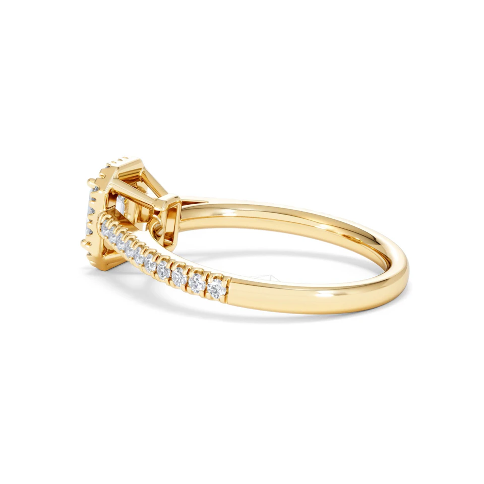 Annabelle Lab Diamond Halo Engagement Ring in 18K Gold 1ct F/VS1