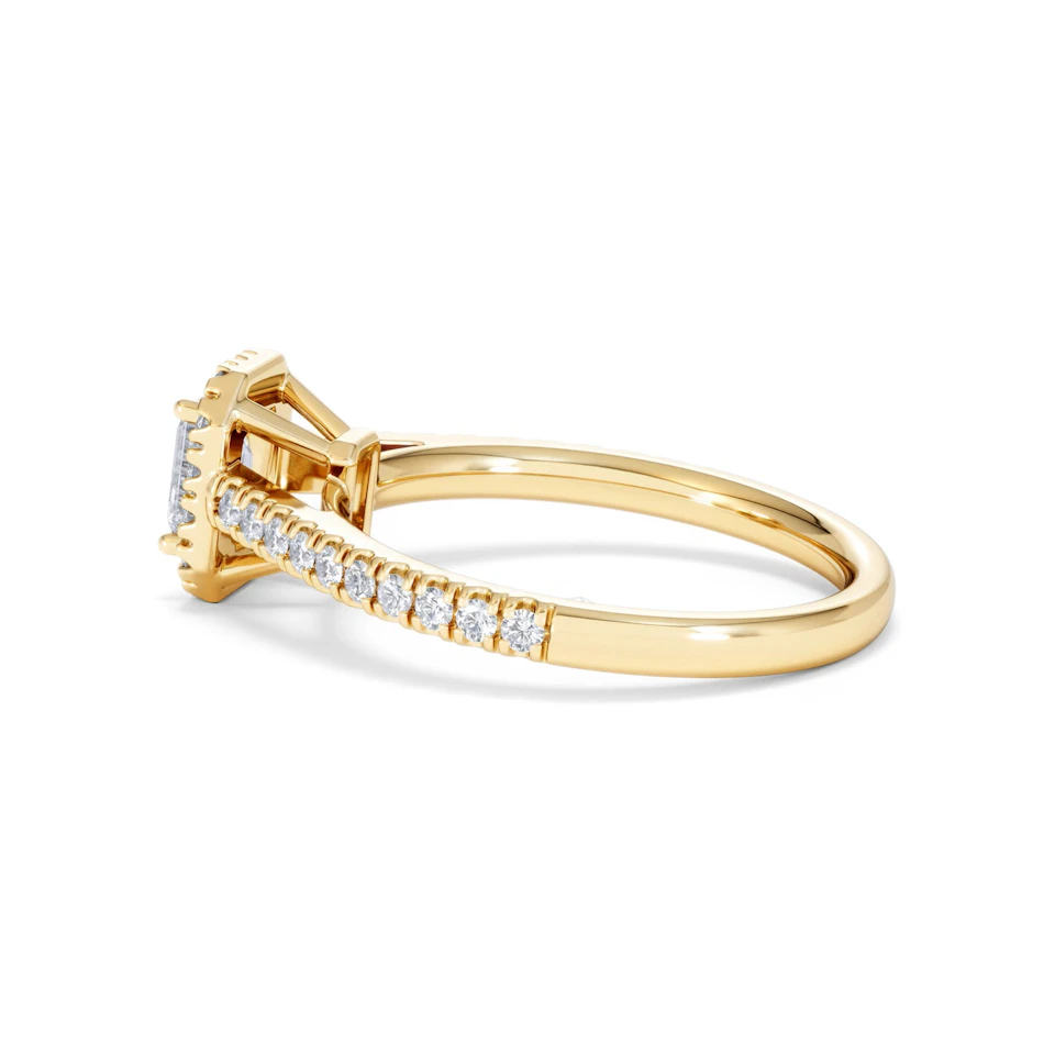 Annabelle Lab Diamond Halo Engagement Ring in 18K Gold 1ct F/VS1