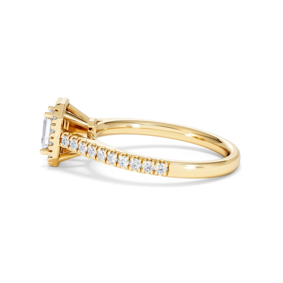 Annabelle Lab Diamond Halo Engagement Ring in 18K Gold 1ct F/VS1