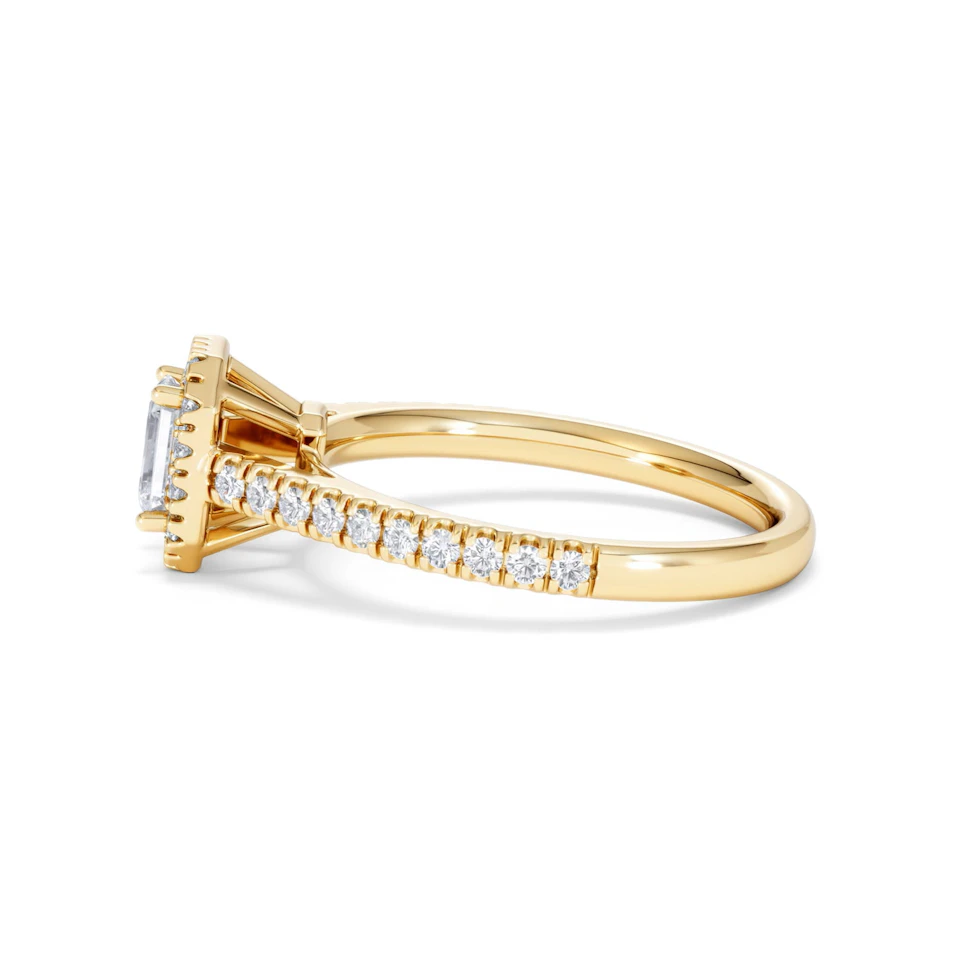 Annabelle Lab Diamond Halo Engagement Ring in 18K Gold 1ct F/VS1