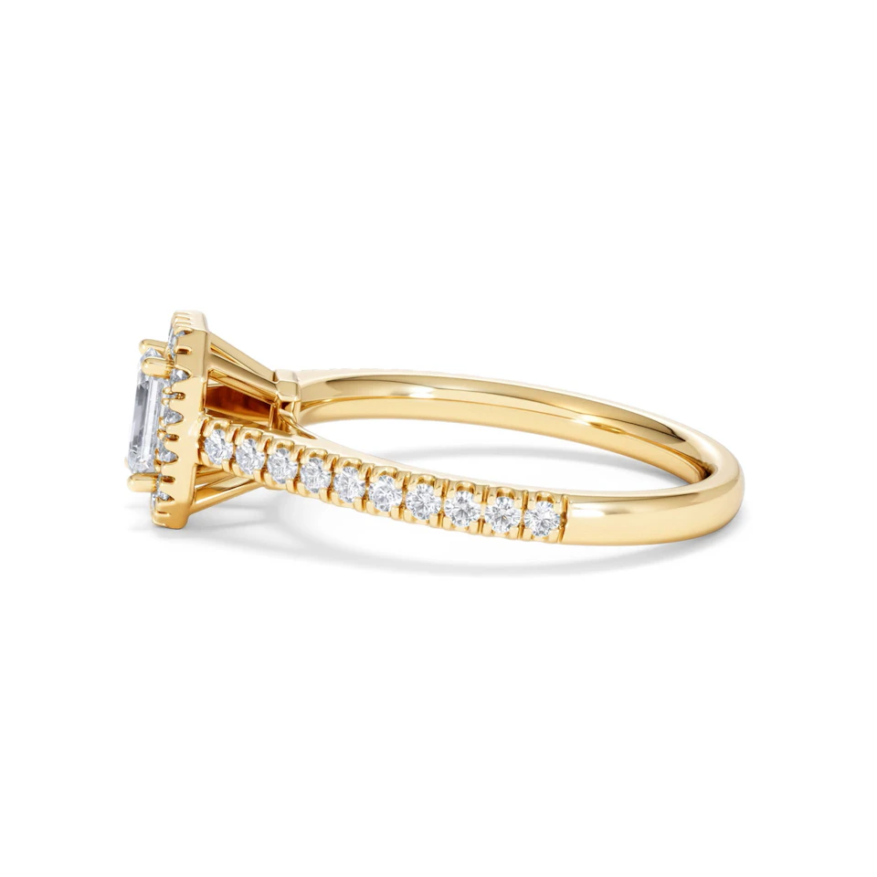 Annabelle Lab Diamond Halo Engagement Ring in 18K Gold 1ct F/VS1