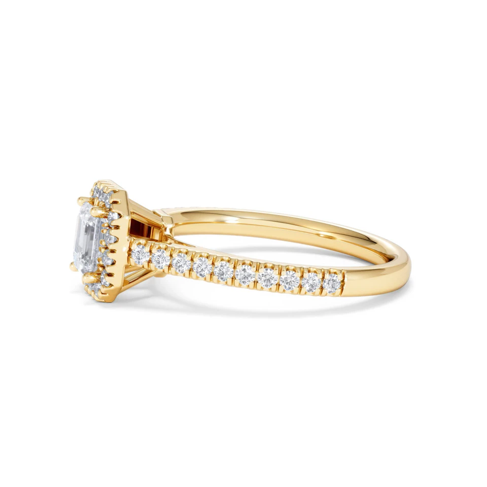 Annabelle Lab Diamond Halo Engagement Ring in 18K Gold 1ct F/VS1