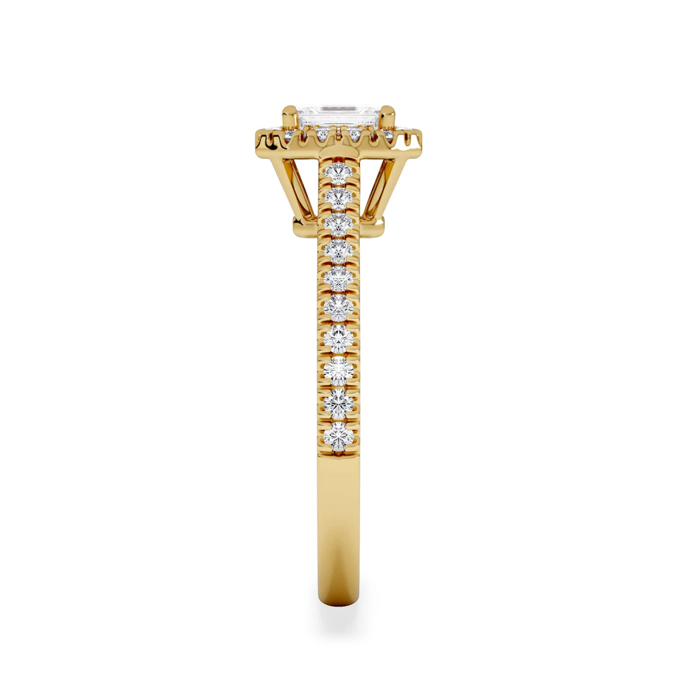 Annabelle Lab Diamond Halo Engagement Ring in 18K Gold 1ct F/VS1
