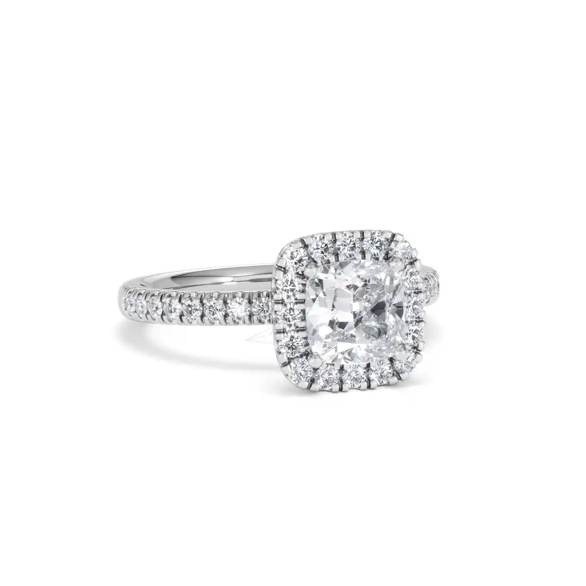 Beatrice Lab Diamond Halo Engagement Ring 18K White Gold 1.65ct F/VS1
