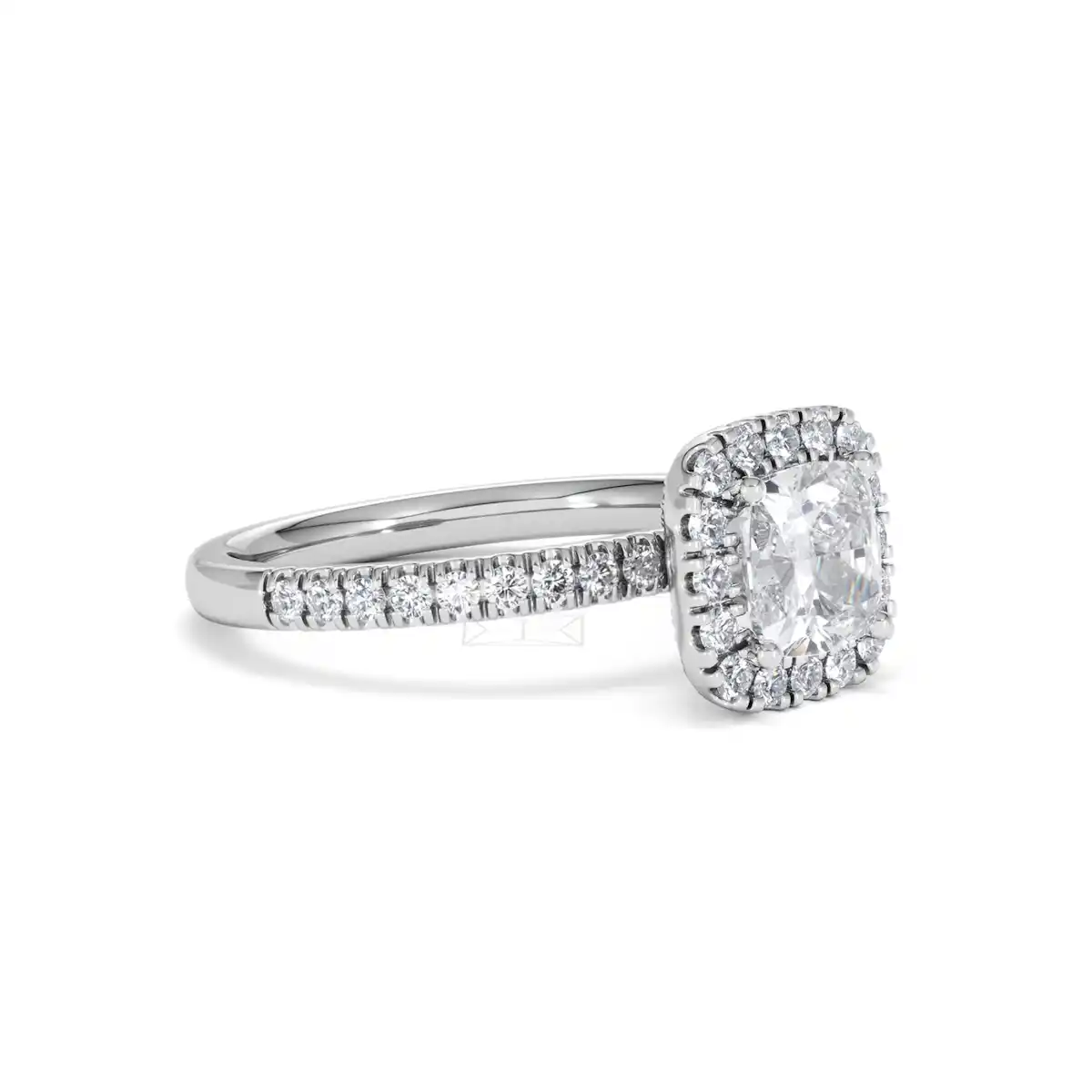 Beatrice Lab Diamond Halo Engagement Ring 18K White Gold 1.65ct F/VS1