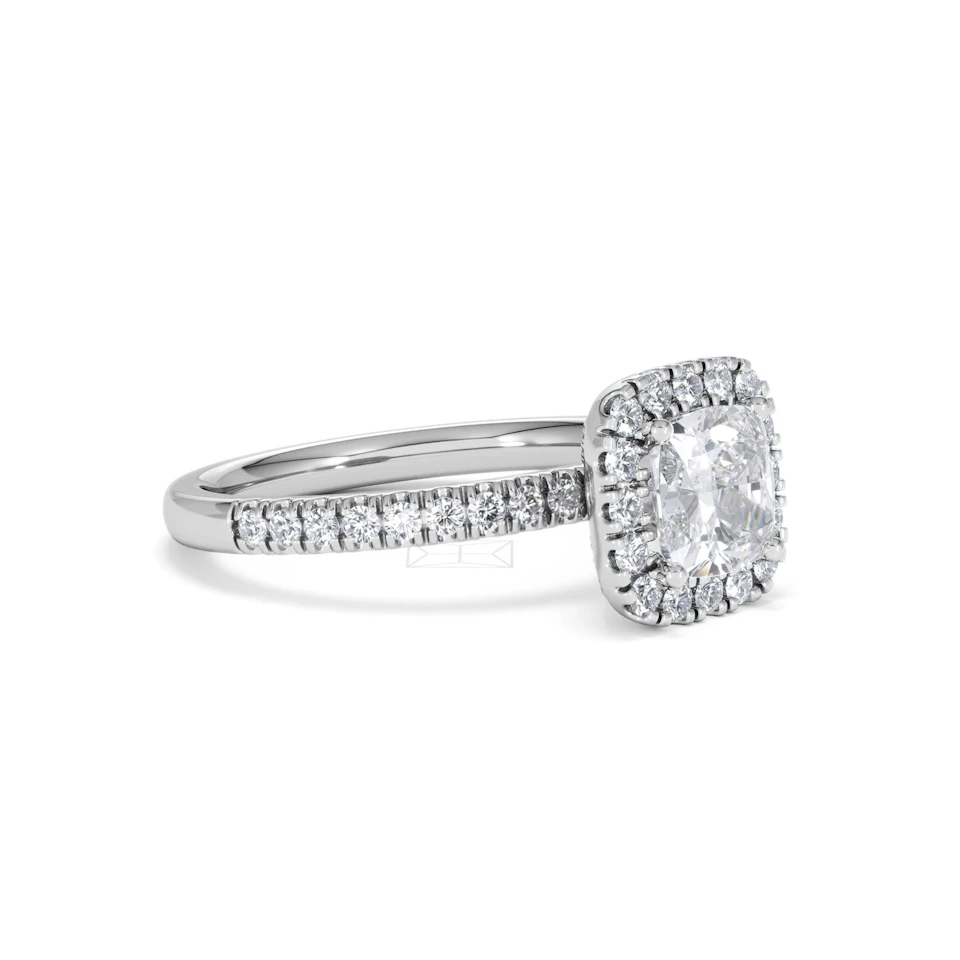 Beatrice Lab Diamond Halo Engagement Ring in Platinum 1.65ct F/VS1