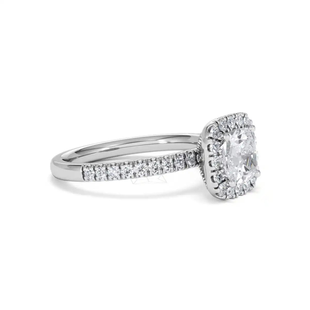Beatrice Lab Diamond Halo Engagement Ring 18K White Gold 1.65ct F/VS1