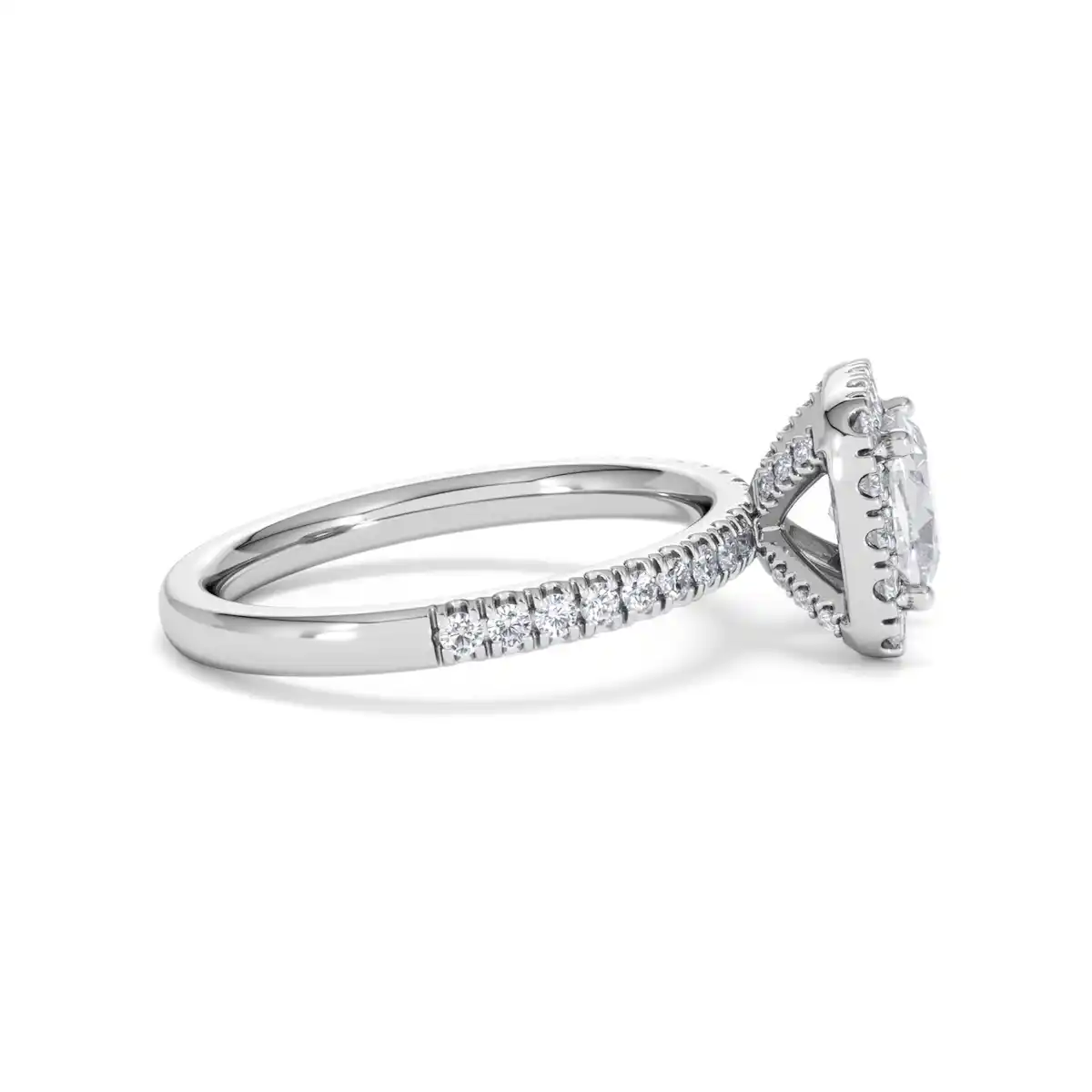 Beatrice Lab Diamond Halo Engagement Ring 18K White Gold 1.65ct F/VS1
