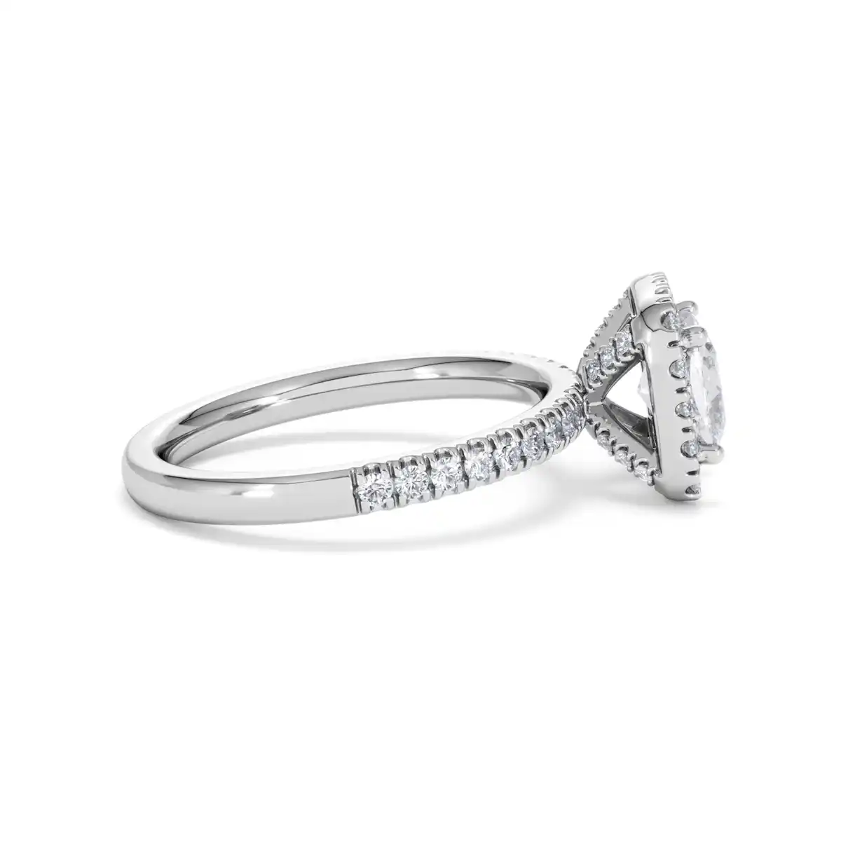 Beatrice Lab Diamond Halo Engagement Ring 18K White Gold 1.65ct F/VS1