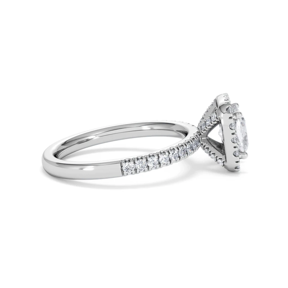 Beatrice Lab Diamond Halo Engagement Ring in Platinum 1.65ct F/VS1