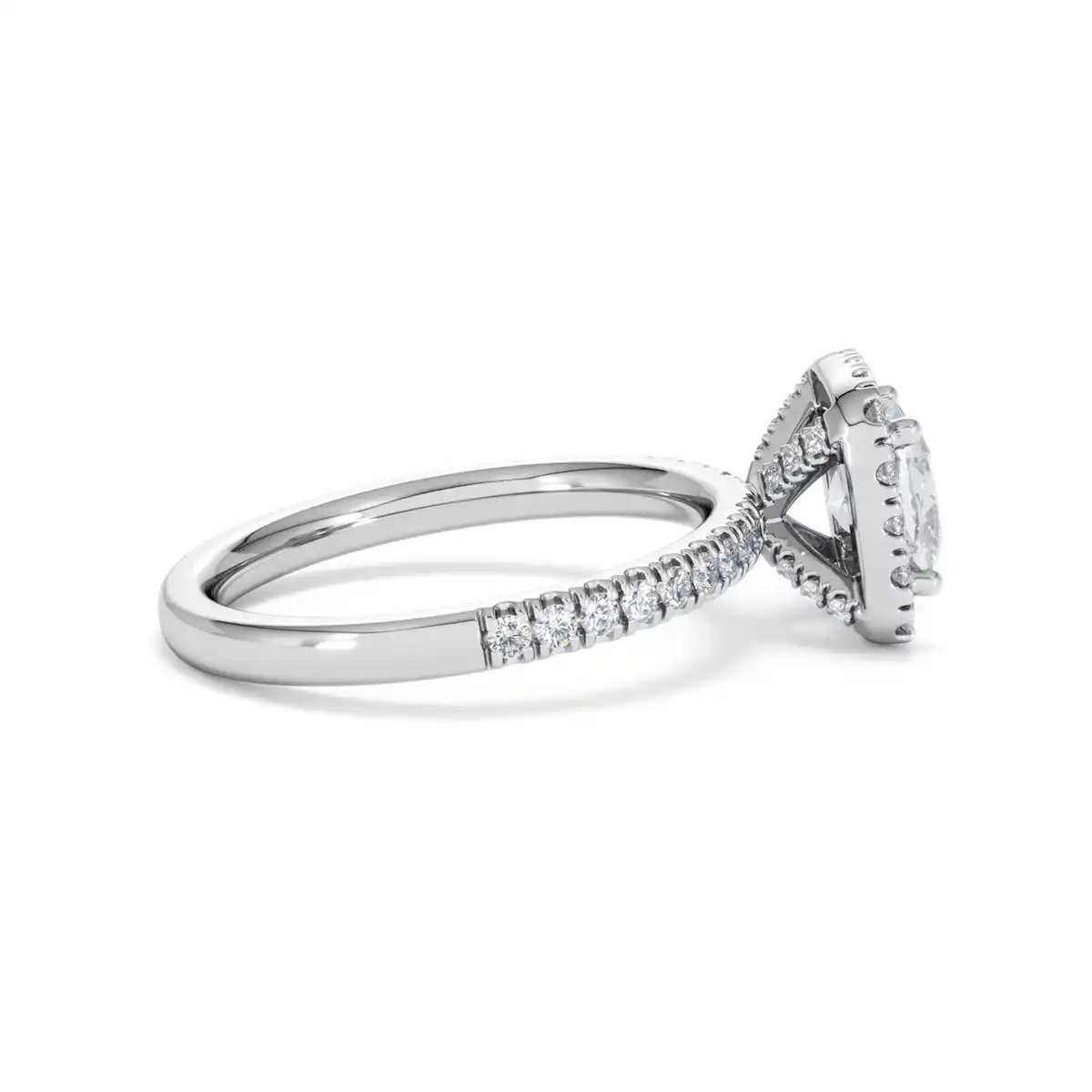 Beatrice Lab Diamond Halo Engagement Ring 18K White Gold 1.65ct F/VS1