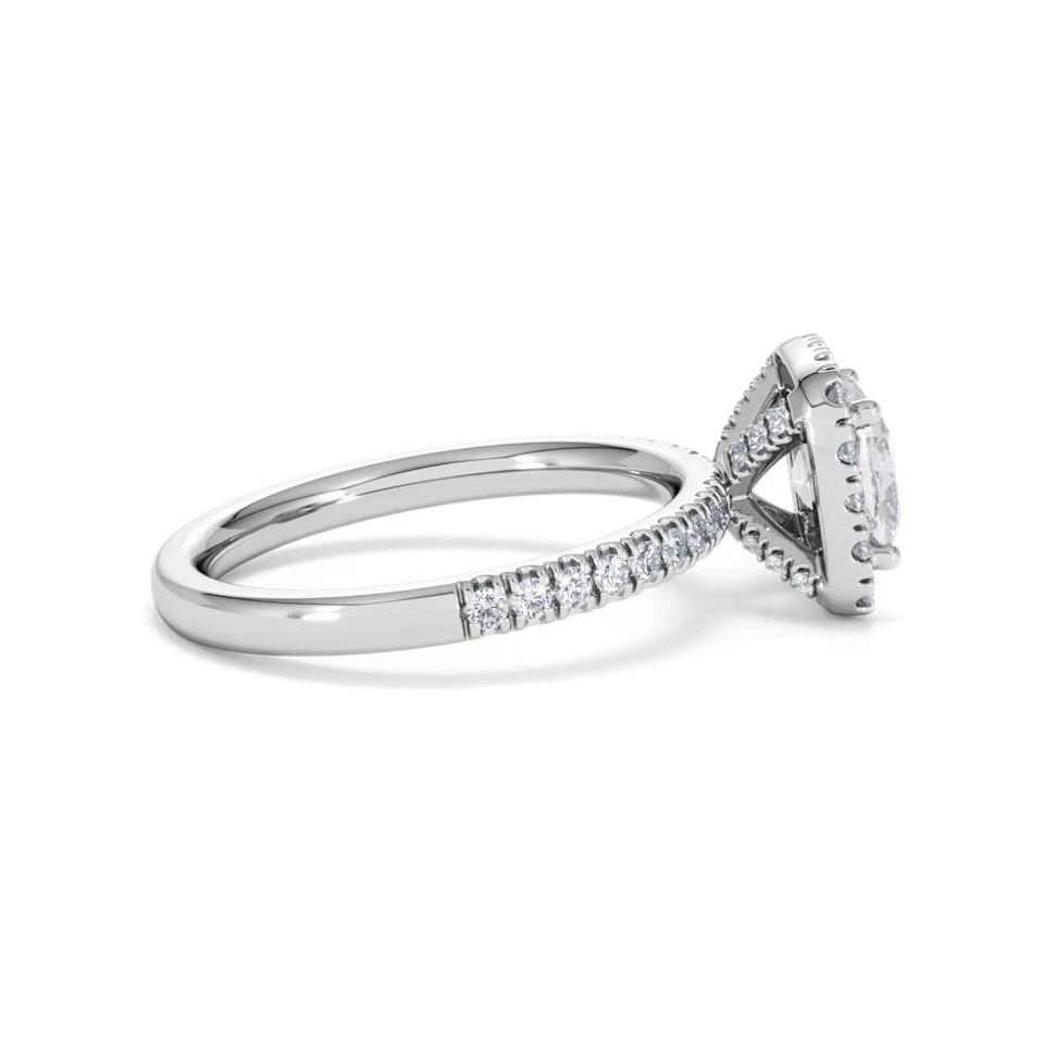Beatrice Lab Diamond Halo Engagement Ring in Platinum 1.65ct F/VS1