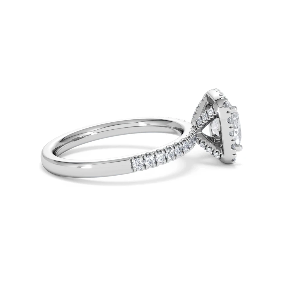 Beatrice GIA Diamond Halo Engagement Ring in Platinum 1.65ct G/VS2