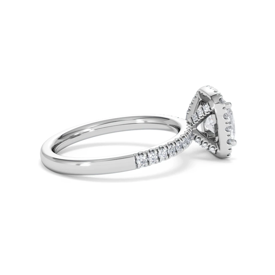 Beatrice Lab Diamond Halo Engagement Ring in Platinum 1.65ct F/VS1