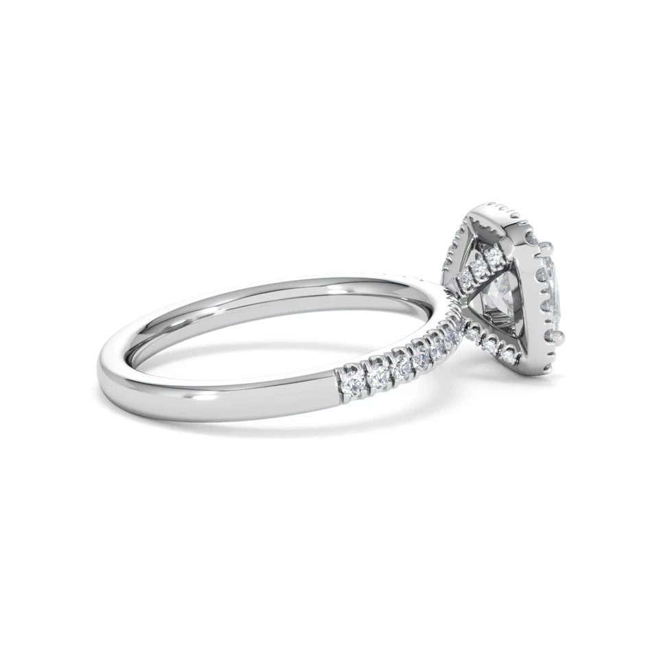 Beatrice Lab Diamond Halo Engagement Ring in Platinum 1.65ct F/VS1