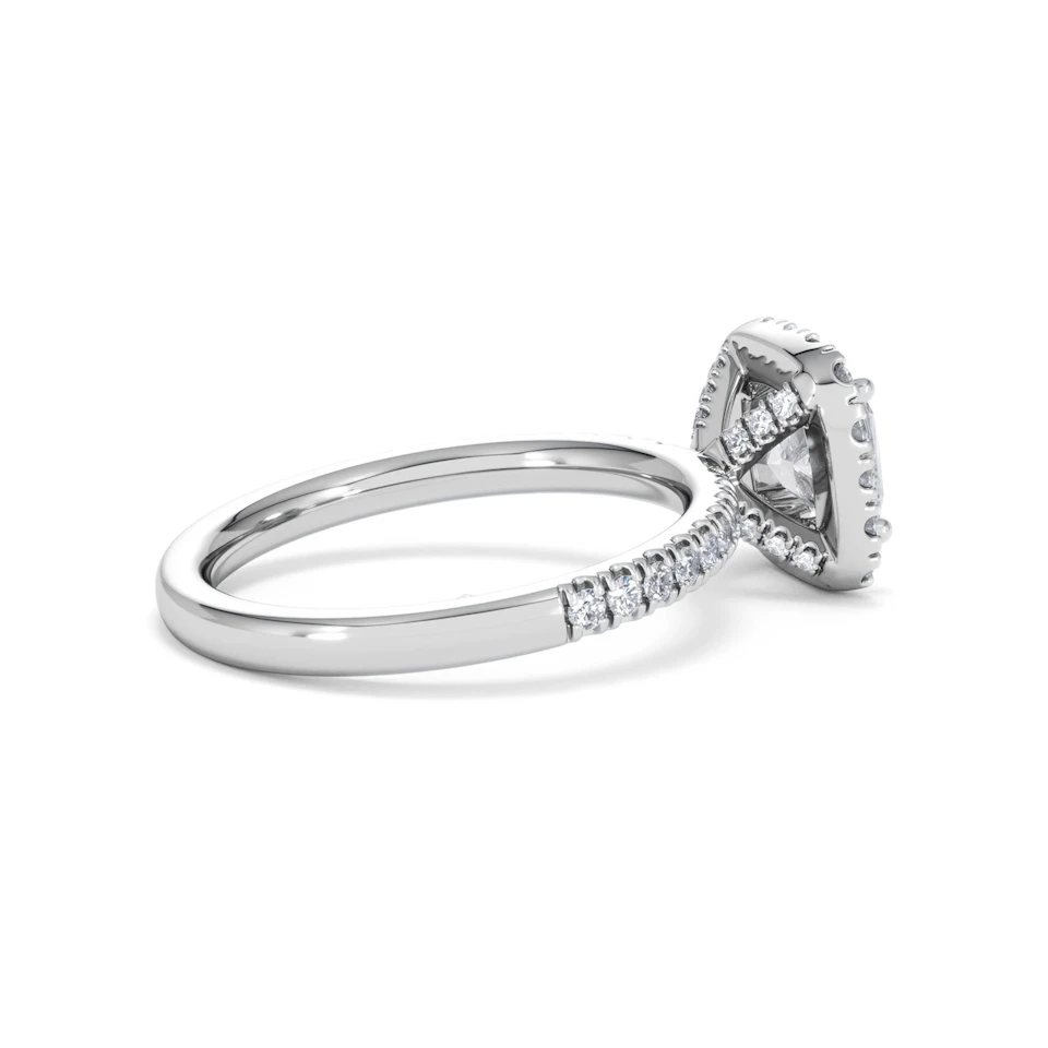 Beatrice Lab Diamond Halo Engagement Ring in Platinum 1.65ct F/VS1