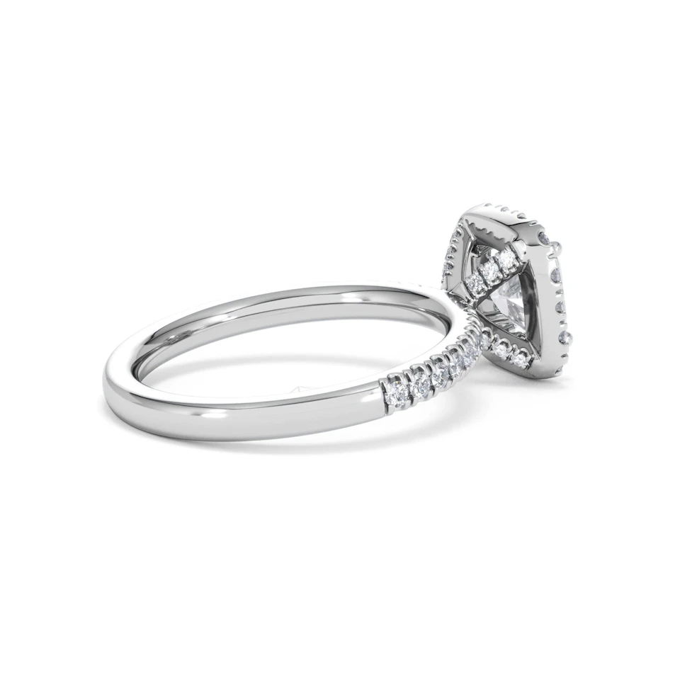 Beatrice Lab Diamond Halo Engagement Ring 18K White Gold 1.65ct F/VS1