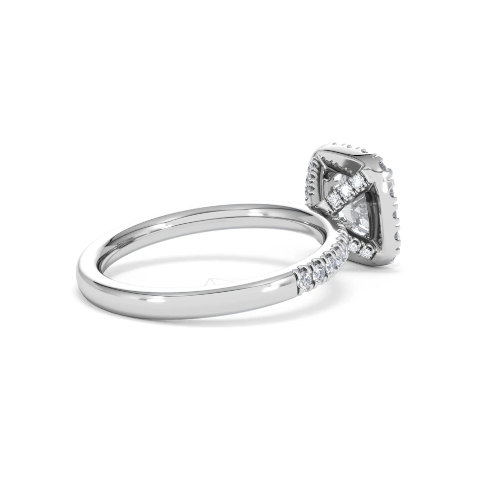 Beatrice GIA Diamond Halo Engagement Ring in Platinum 1.65ct G/VS2
