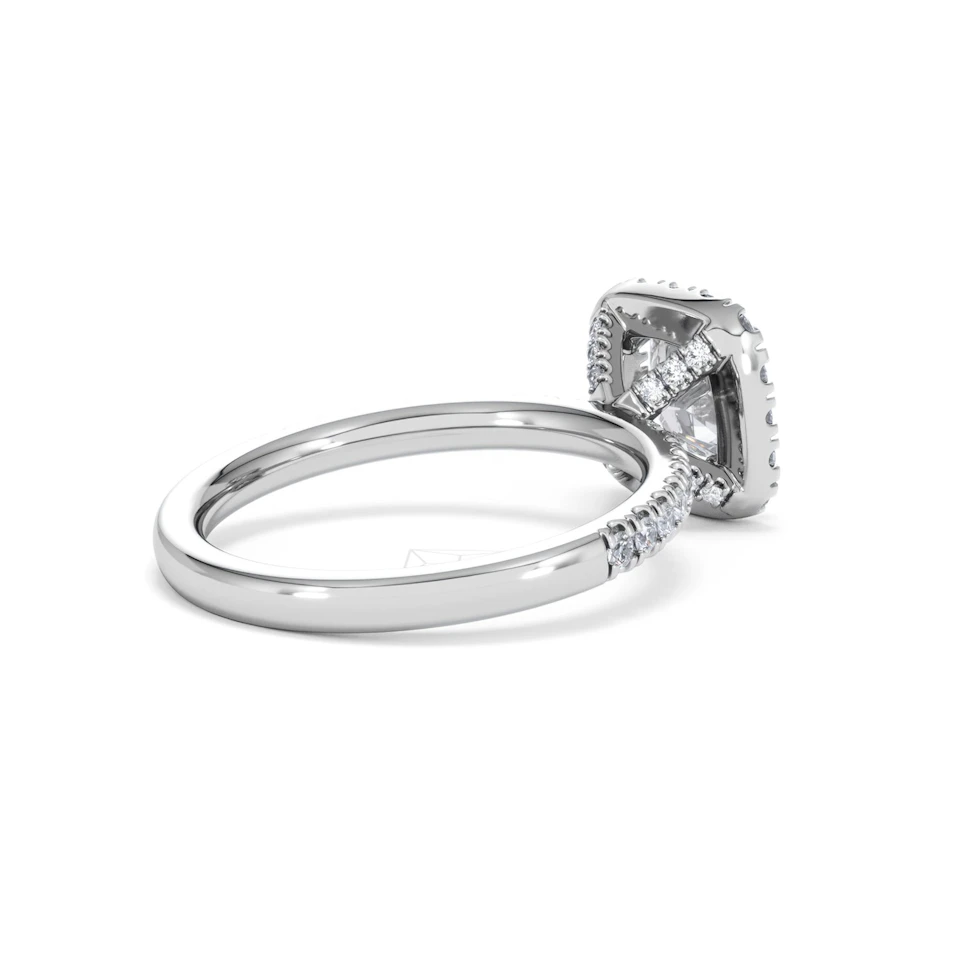 Beatrice GIA Diamond Halo Engagement Ring in Platinum 1.65ct G/VS2