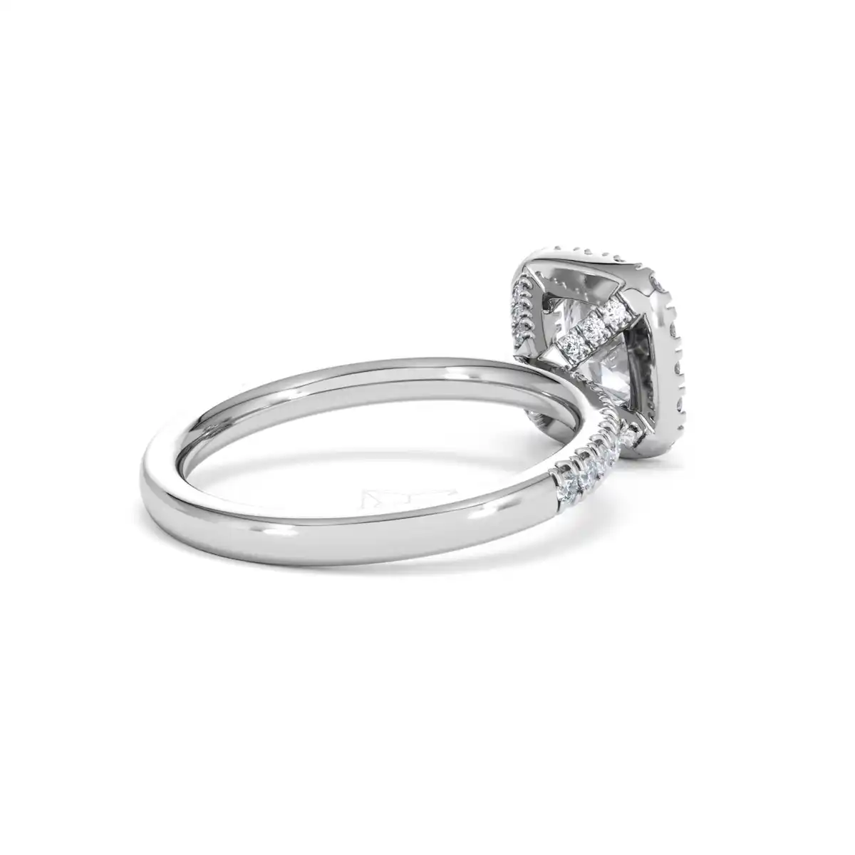 Beatrice Lab Diamond Halo Engagement Ring 18K White Gold 1.65ct F/VS1