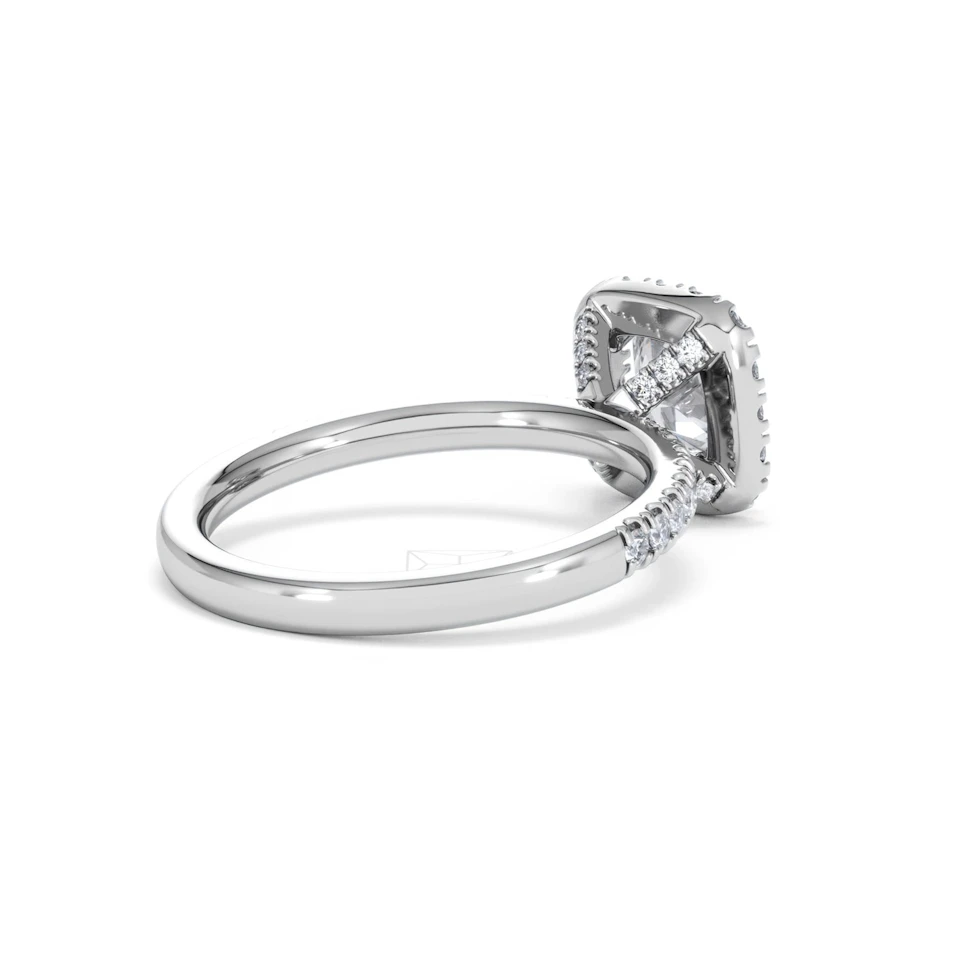 Beatrice Lab Diamond Halo Engagement Ring in Platinum 1.65ct F/VS1