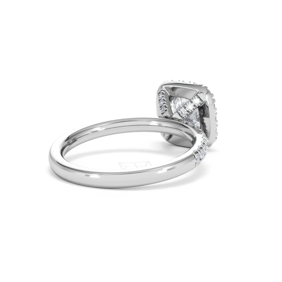 Beatrice GIA Diamond Halo Engagement Ring in Platinum 1.65ct G/VS2