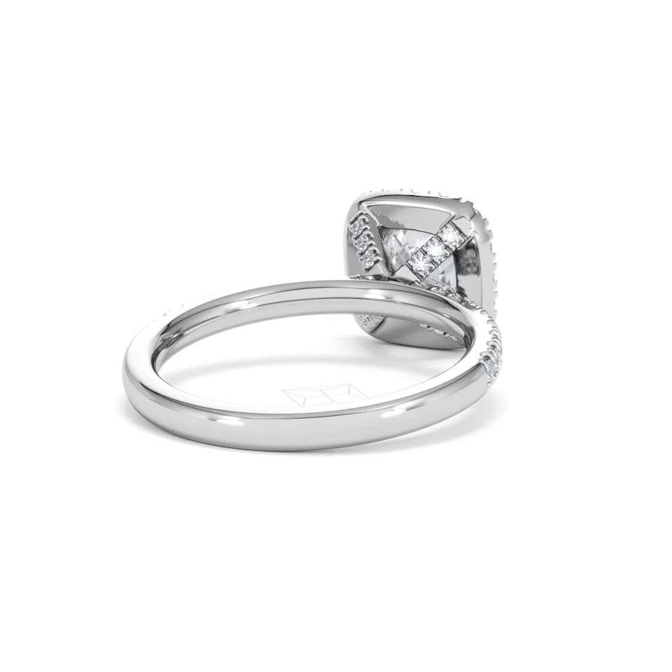 Beatrice Lab Diamond Halo Engagement Ring in Platinum 1.65ct F/VS1