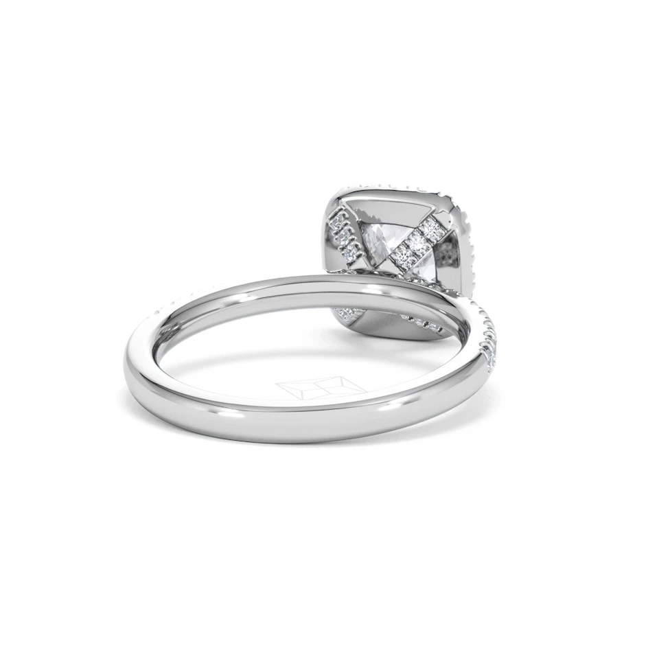 Beatrice GIA Diamond Halo Engagement Ring in Platinum 1.65ct G/VS2
