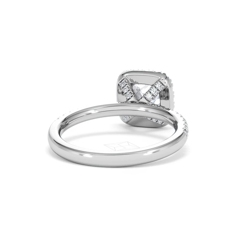 Beatrice Lab Diamond Halo Engagement Ring in Platinum 1.65ct F/VS1