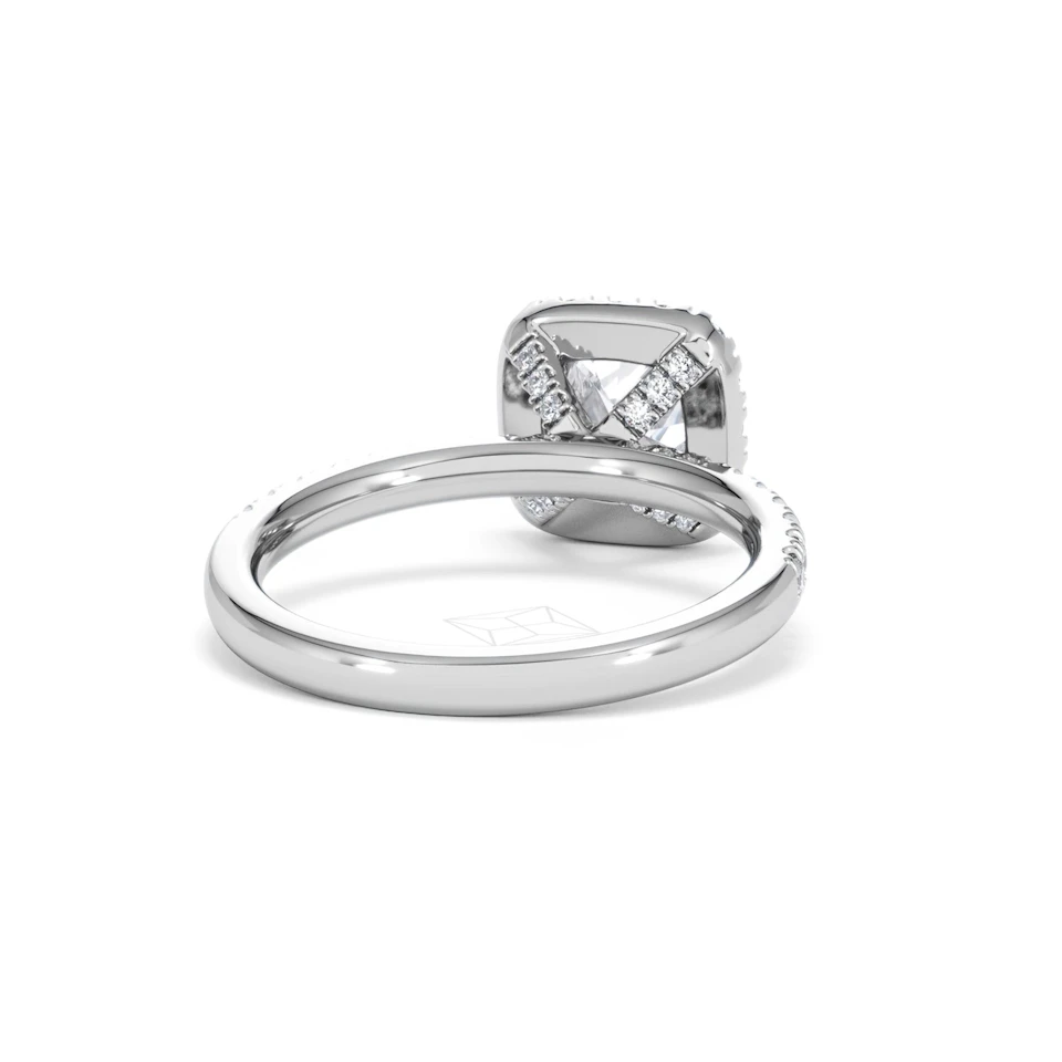 Beatrice GIA Diamond Halo Engagement Ring in Platinum 1.65ct G/VS2