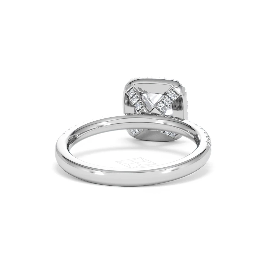 Beatrice Lab Diamond Halo Engagement Ring in Platinum 1.65ct F/VS1