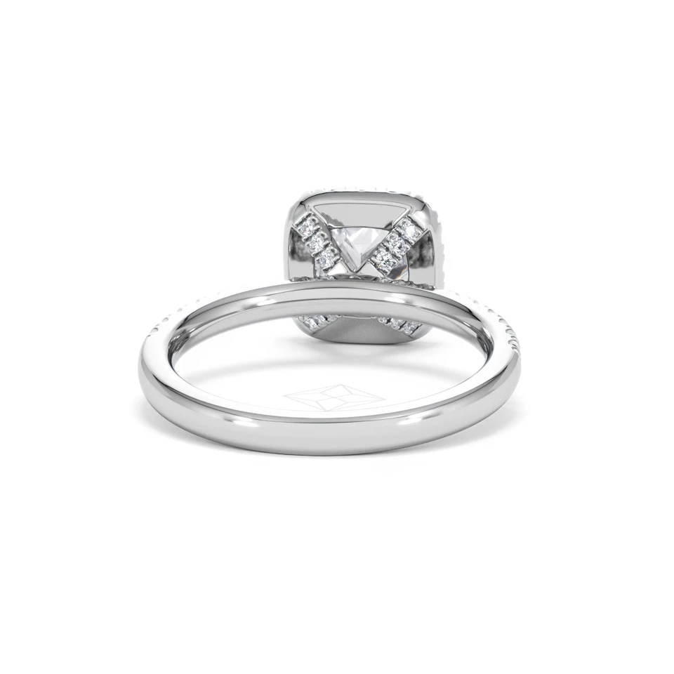 Beatrice GIA Diamond Halo Engagement Ring in Platinum 1.65ct G/VS2