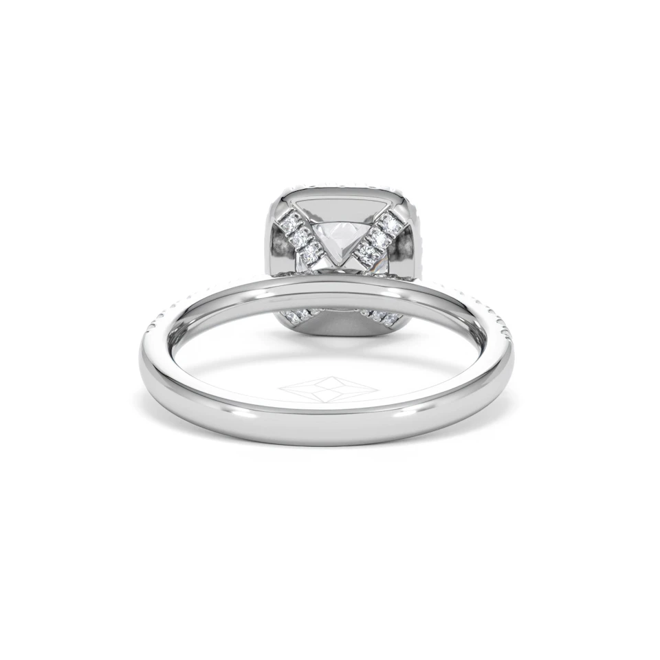 Beatrice Lab Diamond Halo Engagement Ring in Platinum 1.65ct F/VS1