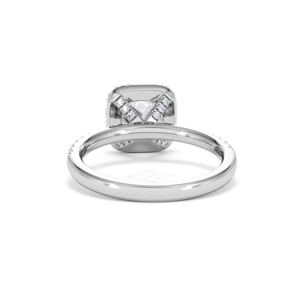Beatrice GIA Diamond Halo Engagement Ring in Platinum 1.65ct G/VS2