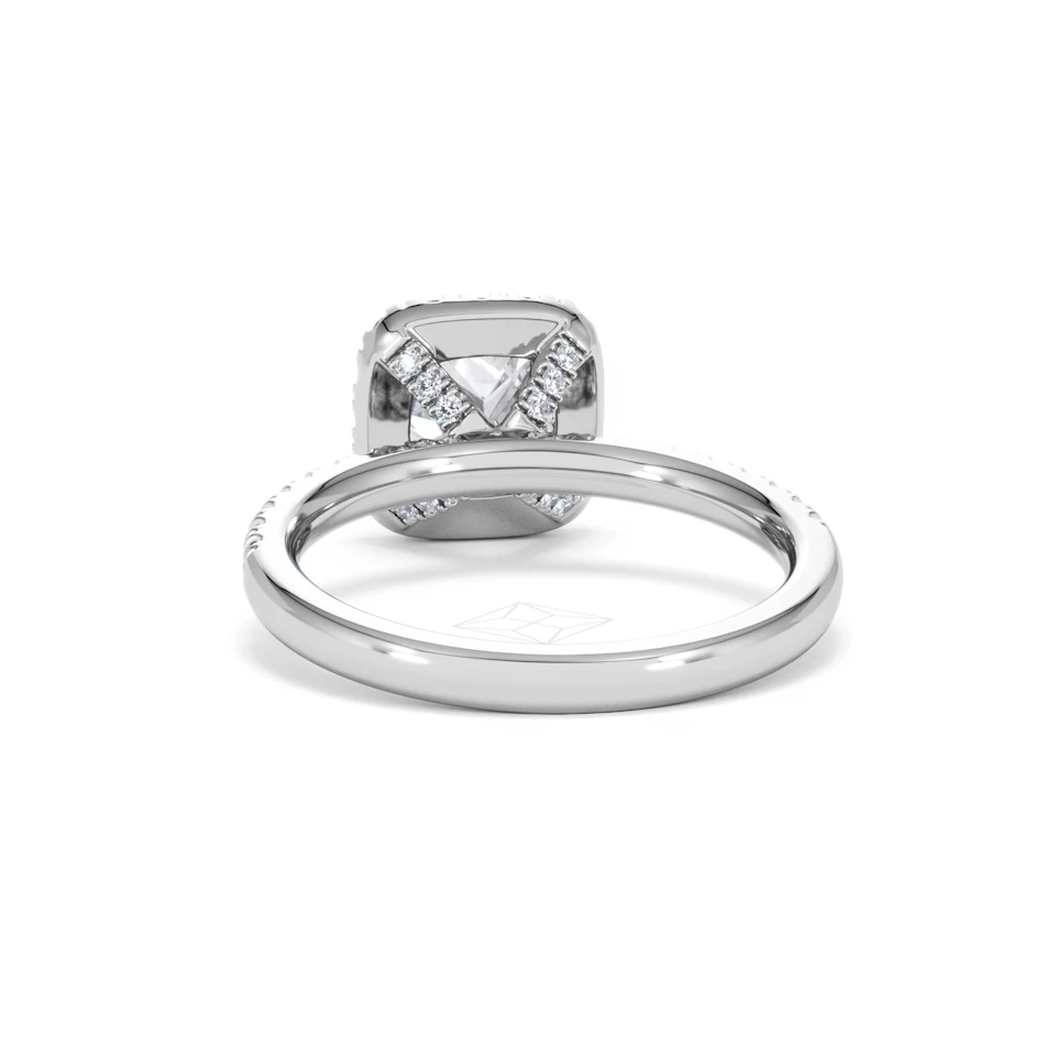Beatrice Lab Diamond Halo Engagement Ring in Platinum 1.65ct F/VS1