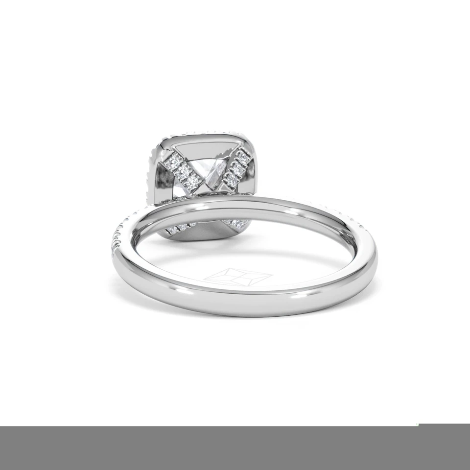 Beatrice GIA Diamond Halo Engagement Ring in Platinum 1.65ct G/VS2