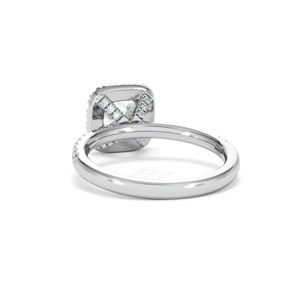 Beatrice GIA Diamond Halo Engagement Ring in Platinum 1.65ct G/VS2
