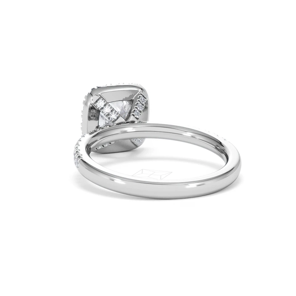 Beatrice GIA Diamond Halo Engagement Ring in Platinum 1.65ct G/VS2
