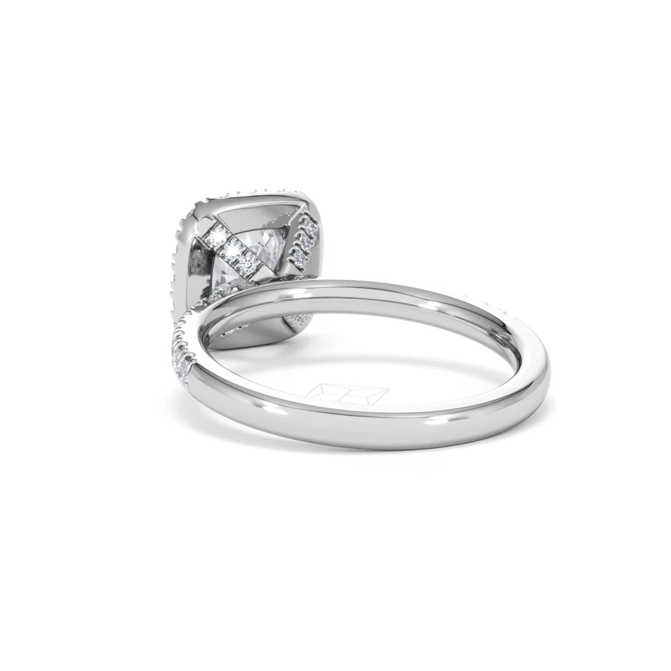 Beatrice GIA Diamond Halo Engagement Ring in Platinum 1.65ct G/VS2