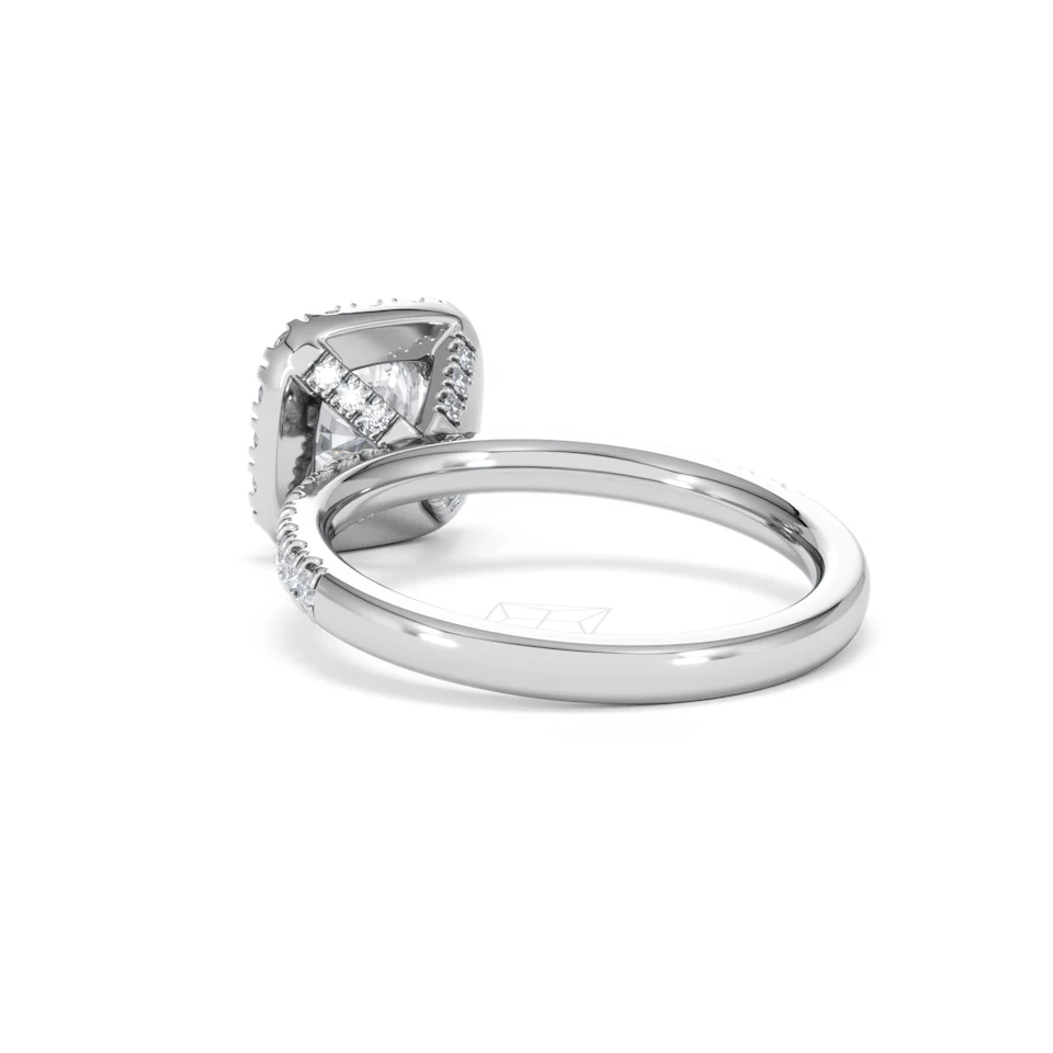 Beatrice Lab Diamond Halo Engagement Ring in Platinum 1.65ct F/VS1