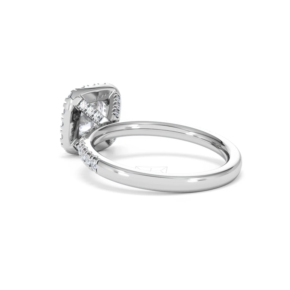 Beatrice Lab Diamond Halo Engagement Ring in Platinum 1.65ct F/VS1