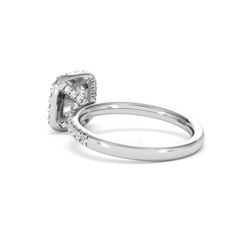 Beatrice Lab Diamond Halo Engagement Ring in Platinum 1.65ct F/VS1