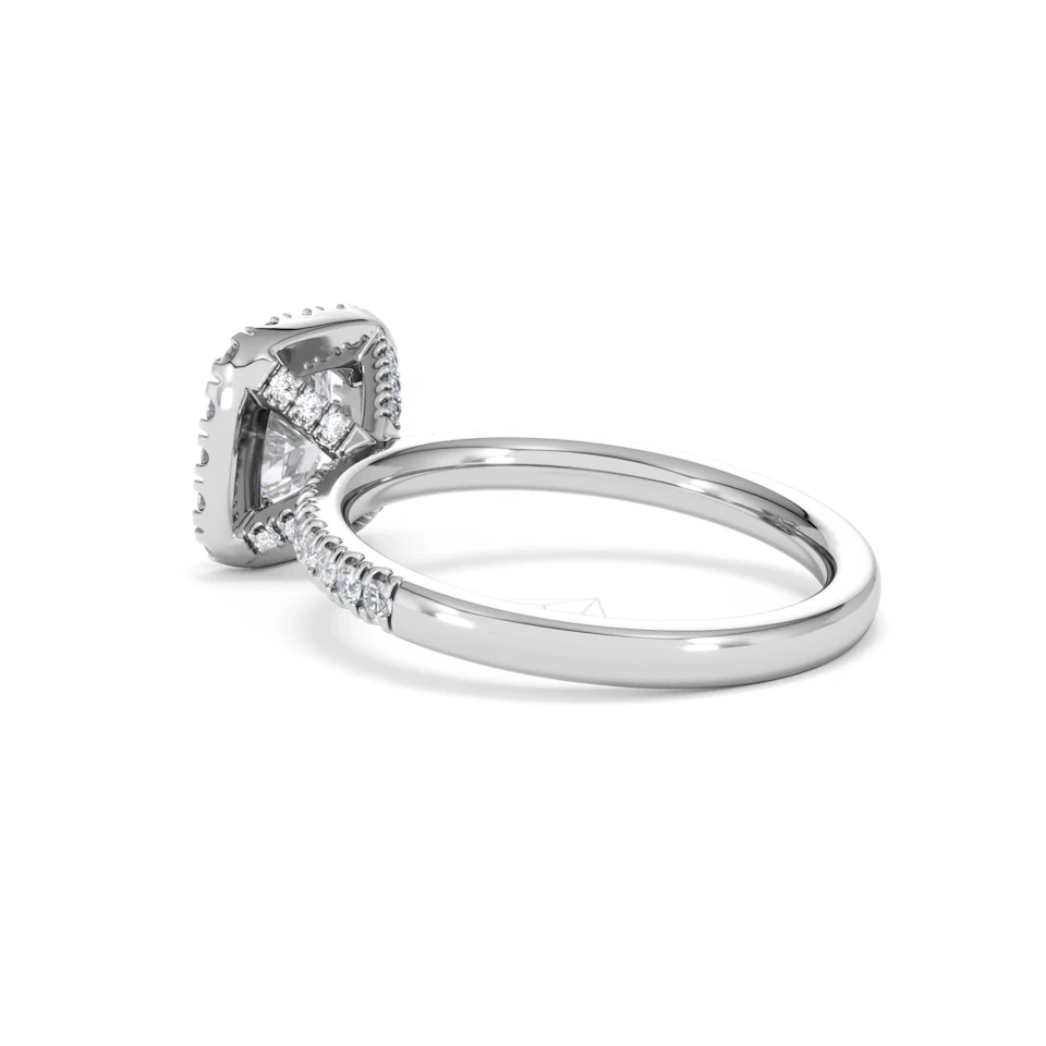 Beatrice Lab Diamond Halo Engagement Ring in Platinum 1.65ct F/VS1