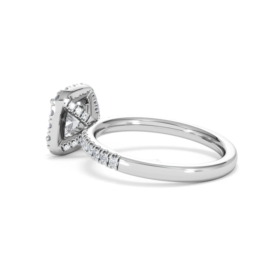 Beatrice Lab Diamond Halo Engagement Ring 18K White Gold 1.65ct F/VS1
