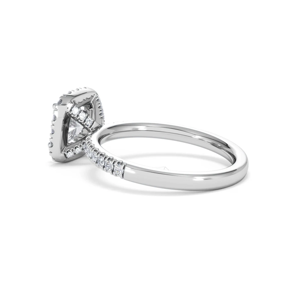 Beatrice Lab Diamond Halo Engagement Ring in Platinum 1.65ct F/VS1