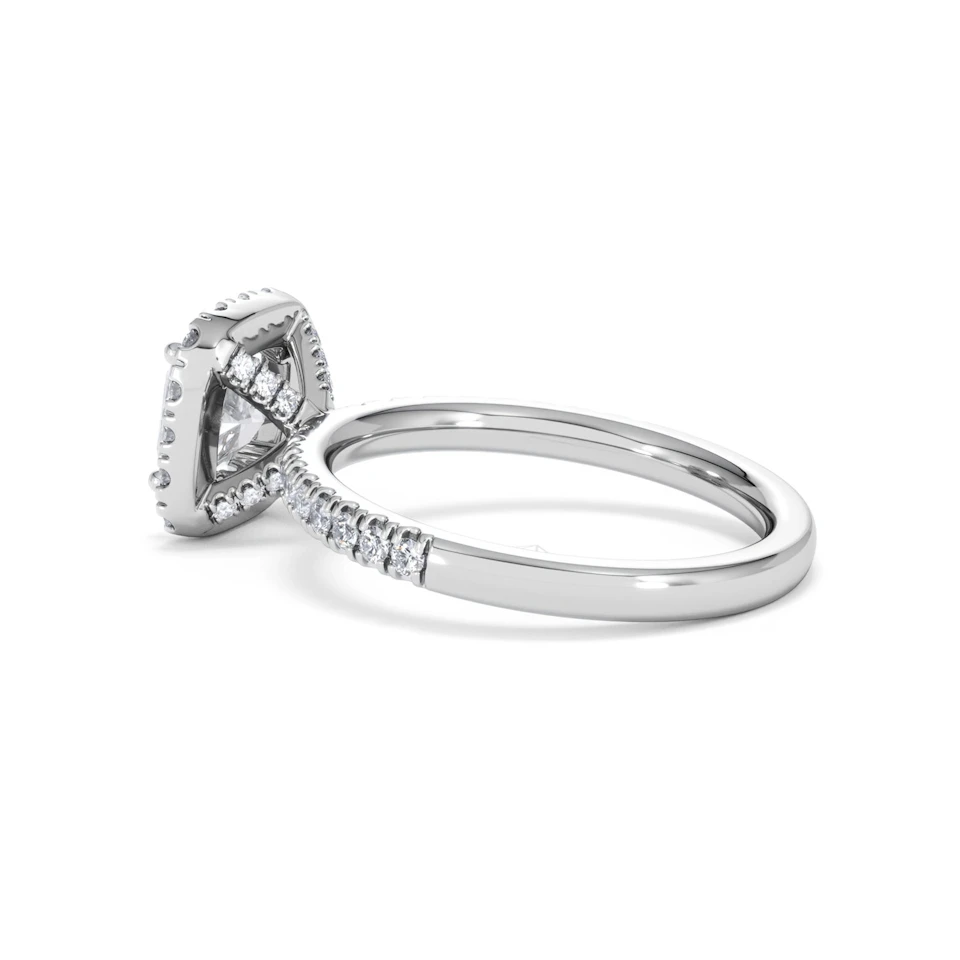 Beatrice Lab Diamond Halo Engagement Ring 18K White Gold 1.65ct F/VS1