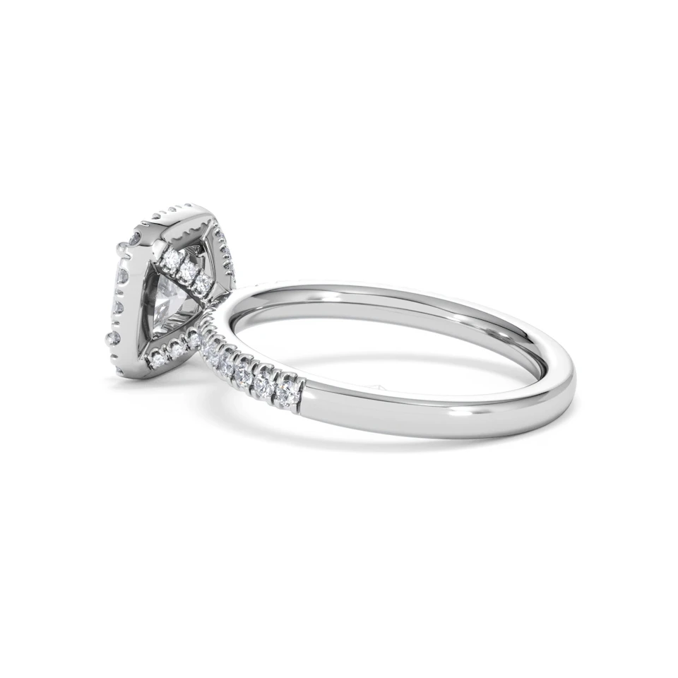 Beatrice GIA Diamond Halo Engagement Ring in Platinum 1.65ct G/VS2