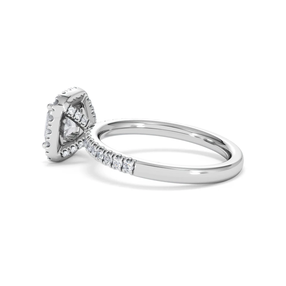 Beatrice Lab Diamond Halo Engagement Ring in Platinum 1.65ct F/VS1