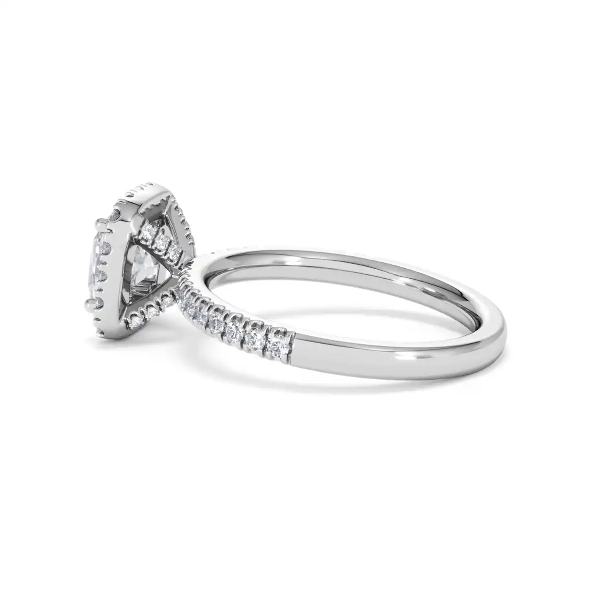 Beatrice Lab Diamond Halo Engagement Ring 18K White Gold 1.65ct F/VS1