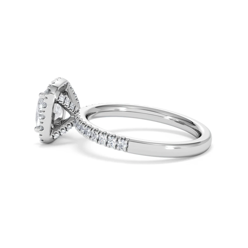 Beatrice Lab Diamond Halo Engagement Ring in Platinum 1.65ct F/VS1
